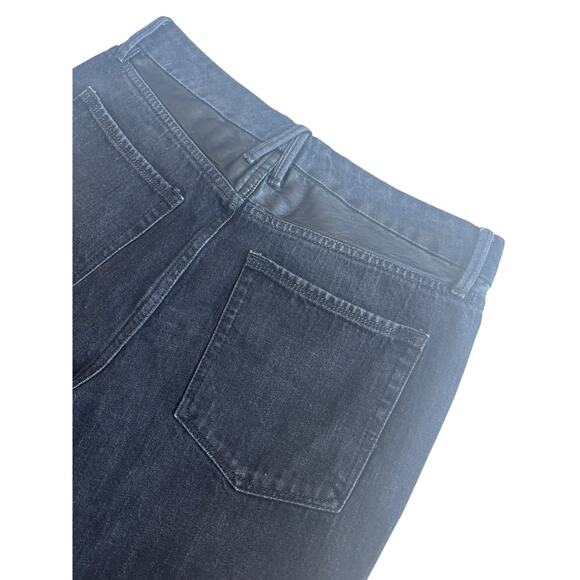 GOOD AMERICAN GOOD VINTAGE LEATHER STRAIGHT LEG JEANS WASHED BLACK SIZE 8/29 - Picture 7 of 9